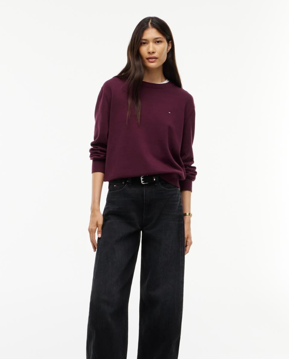 Jersey denim essential boxy fit de Tommy Jeans - Burdeos Burdeos-2