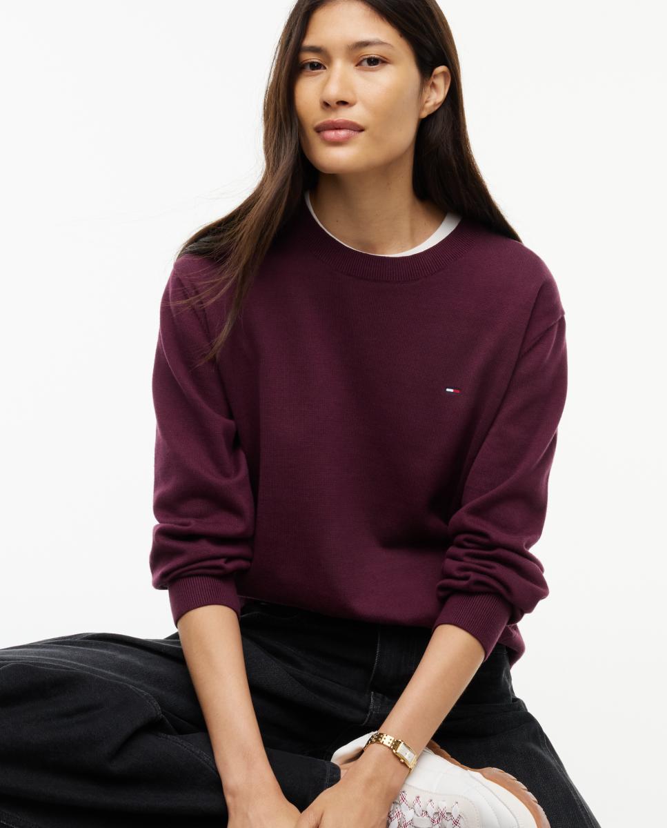 Jersey denim essential boxy fit de Tommy Jeans - Burdeos Burdeos-3