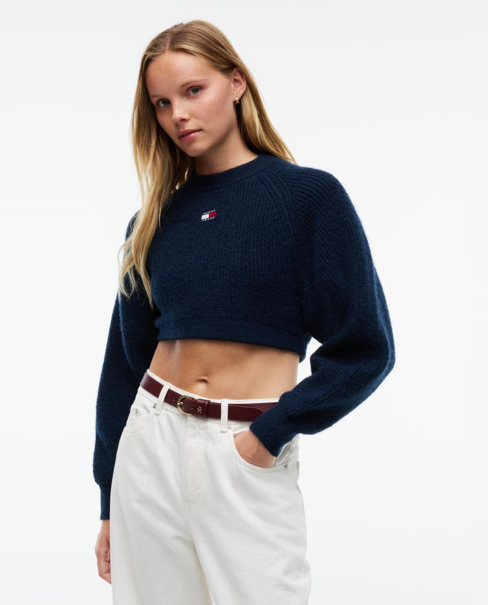 Imagen 0 de Jersey "Badge" crop relaxed fit de Tommy Jeans Azul marino