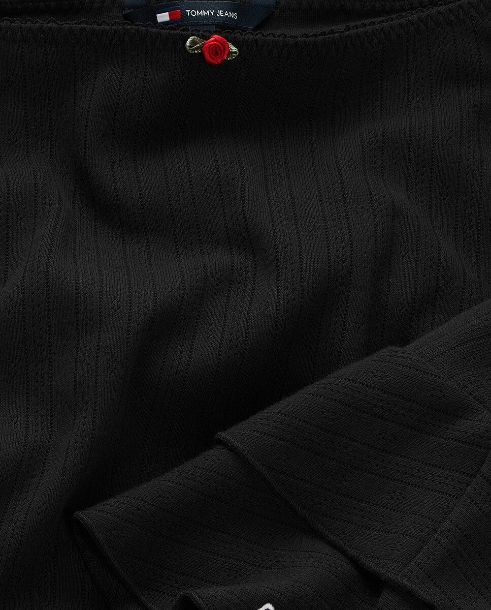 Minissaia em Tecido Pointelle Preto-6