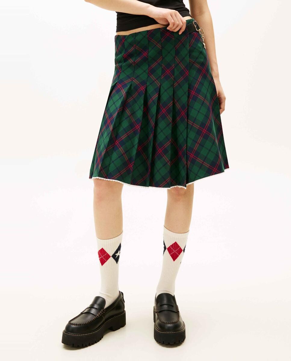 Saia aos Quadrados Tommy Girl Verde-2