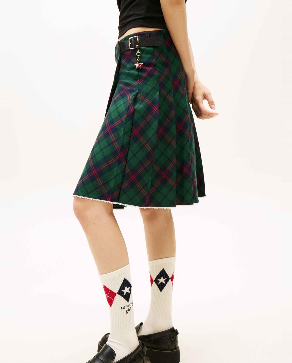 Saia aos Quadrados Tommy Girl Verde-3