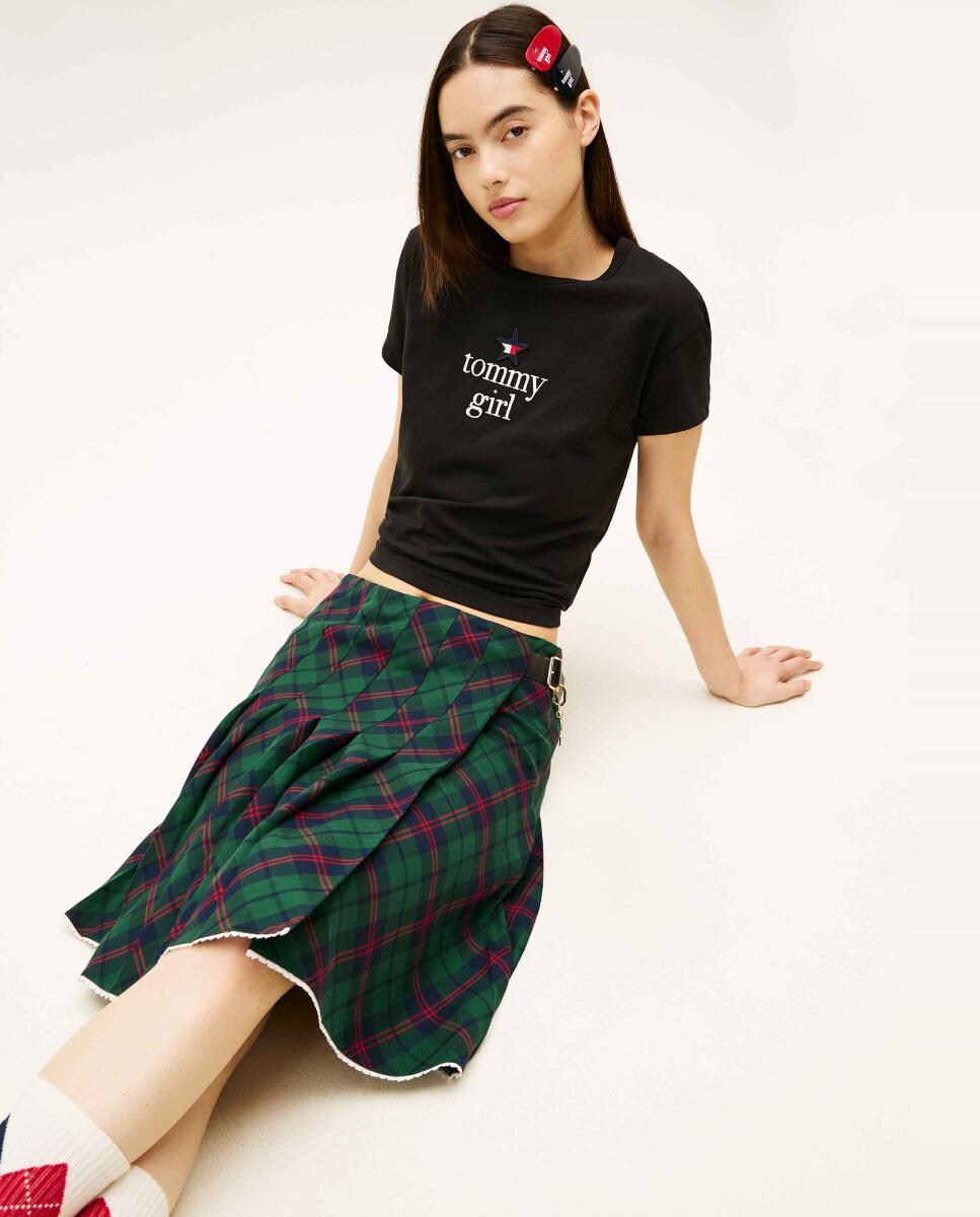 Saia aos Quadrados Tommy Girl Verde-4