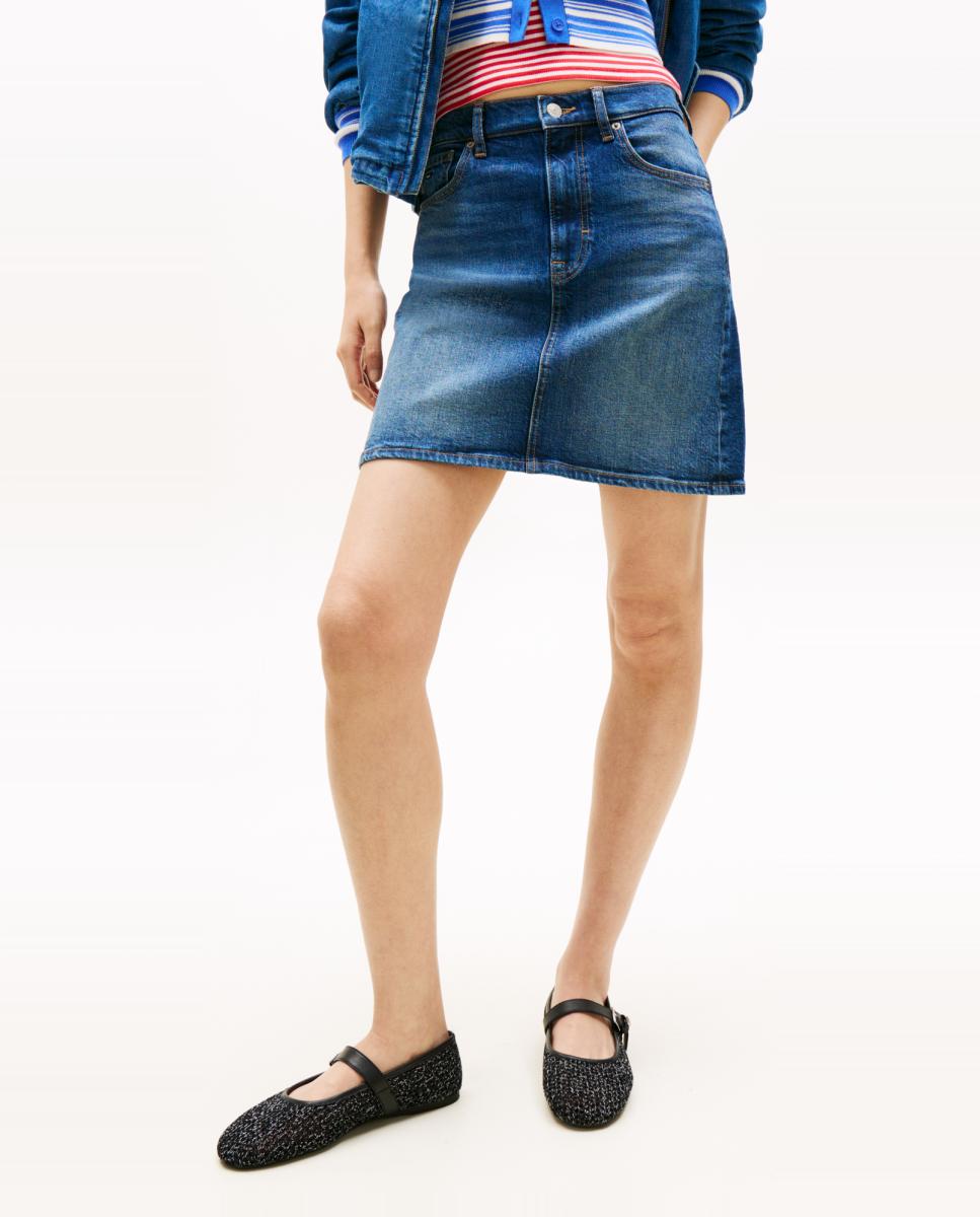 Imagem 0 de Saia de Ganga Mom Straight Fit - Ganga Escura