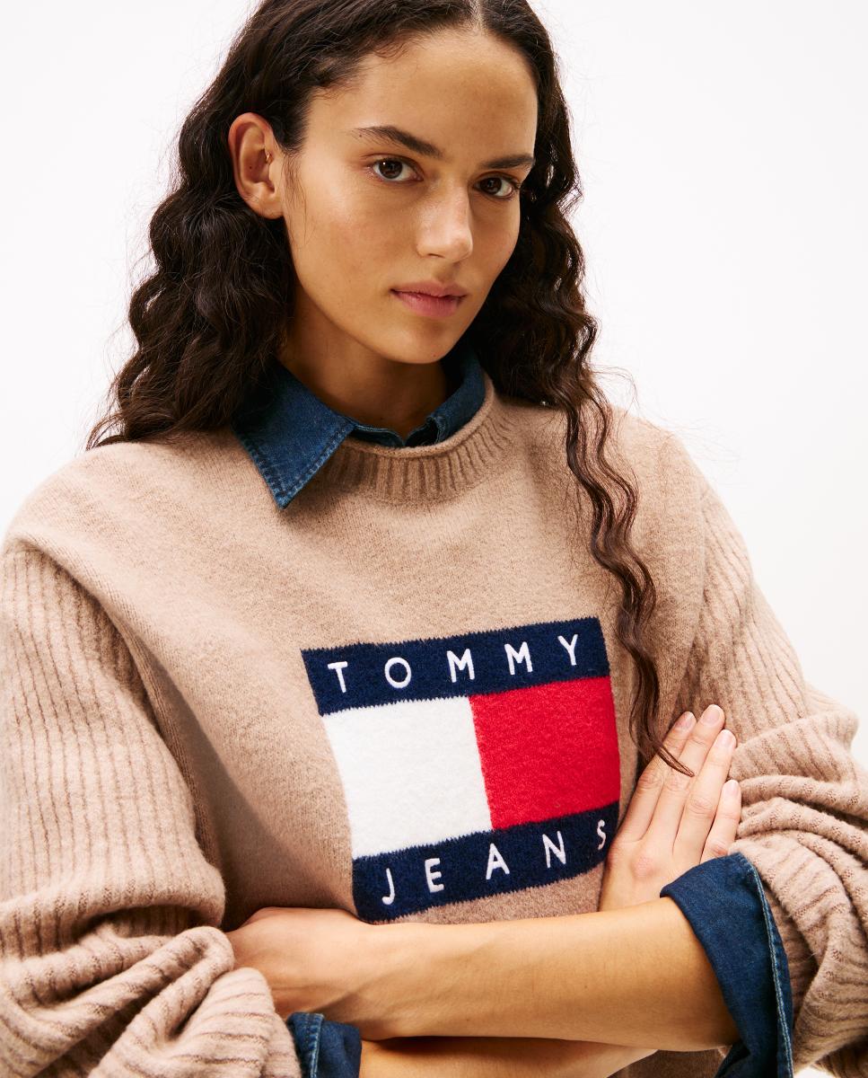 Vestido de Malha com Manga Comprida Castanho-2