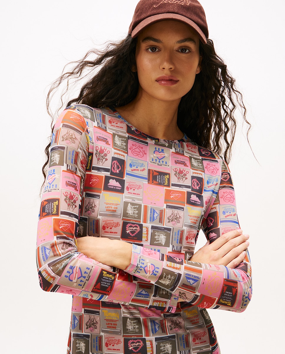 Vestido Mesh com Corte Midi Multicolor-2