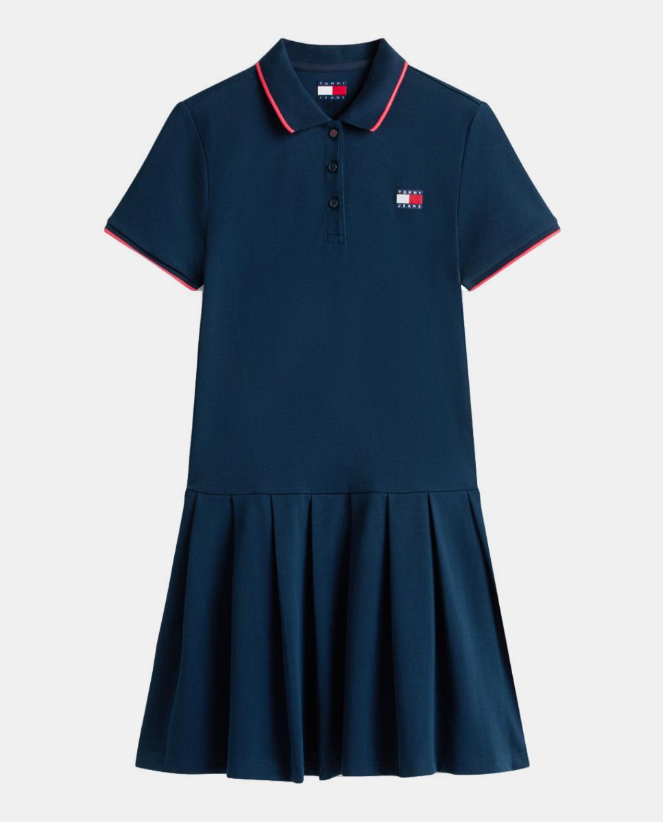 Vestido Tipo Polo Plissado Azul-marinho-5