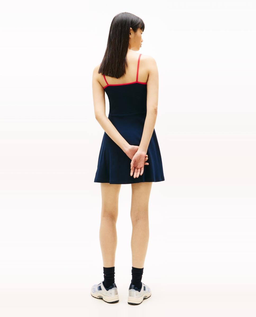 Vestido Skater Fit de Alças Azul-marinho-4