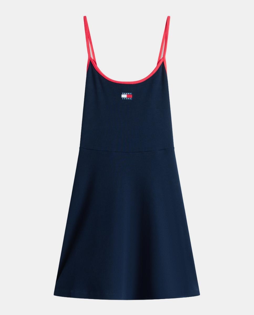 Vestido Skater Fit de Alças Azul-marinho-5