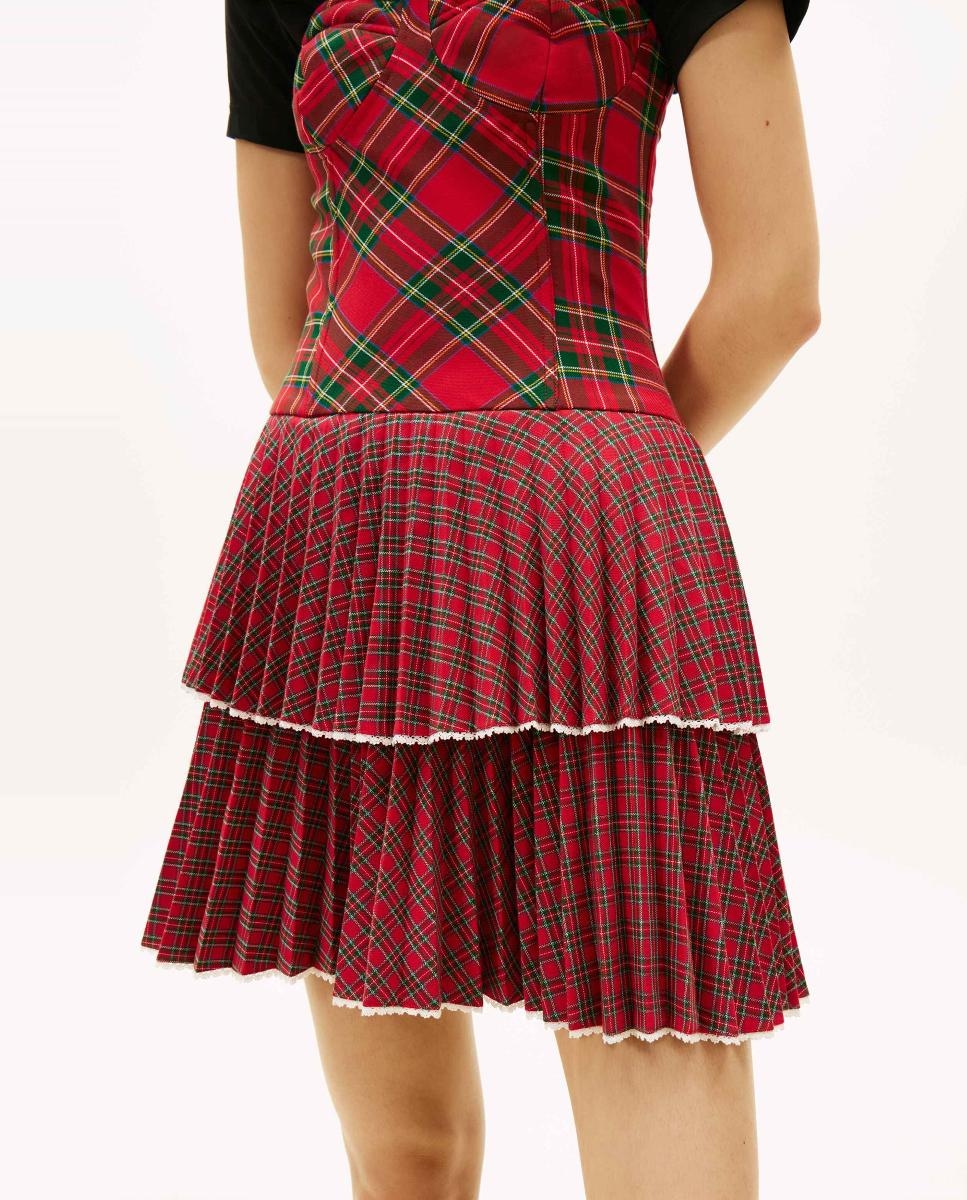 Vestido aos Quadrados Tommy Girl Vermelho-3