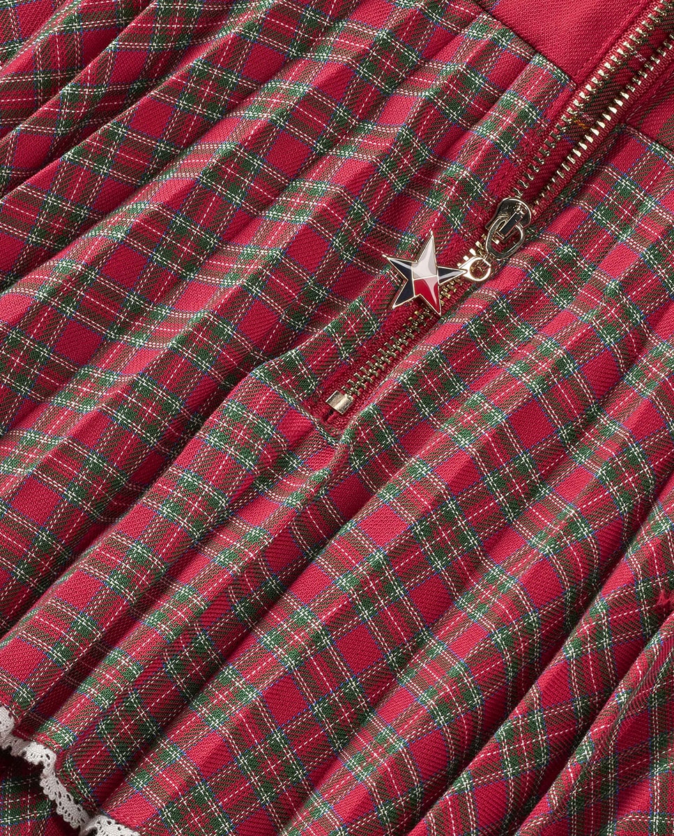 Vestido aos Quadrados Tommy Girl Vermelho-6