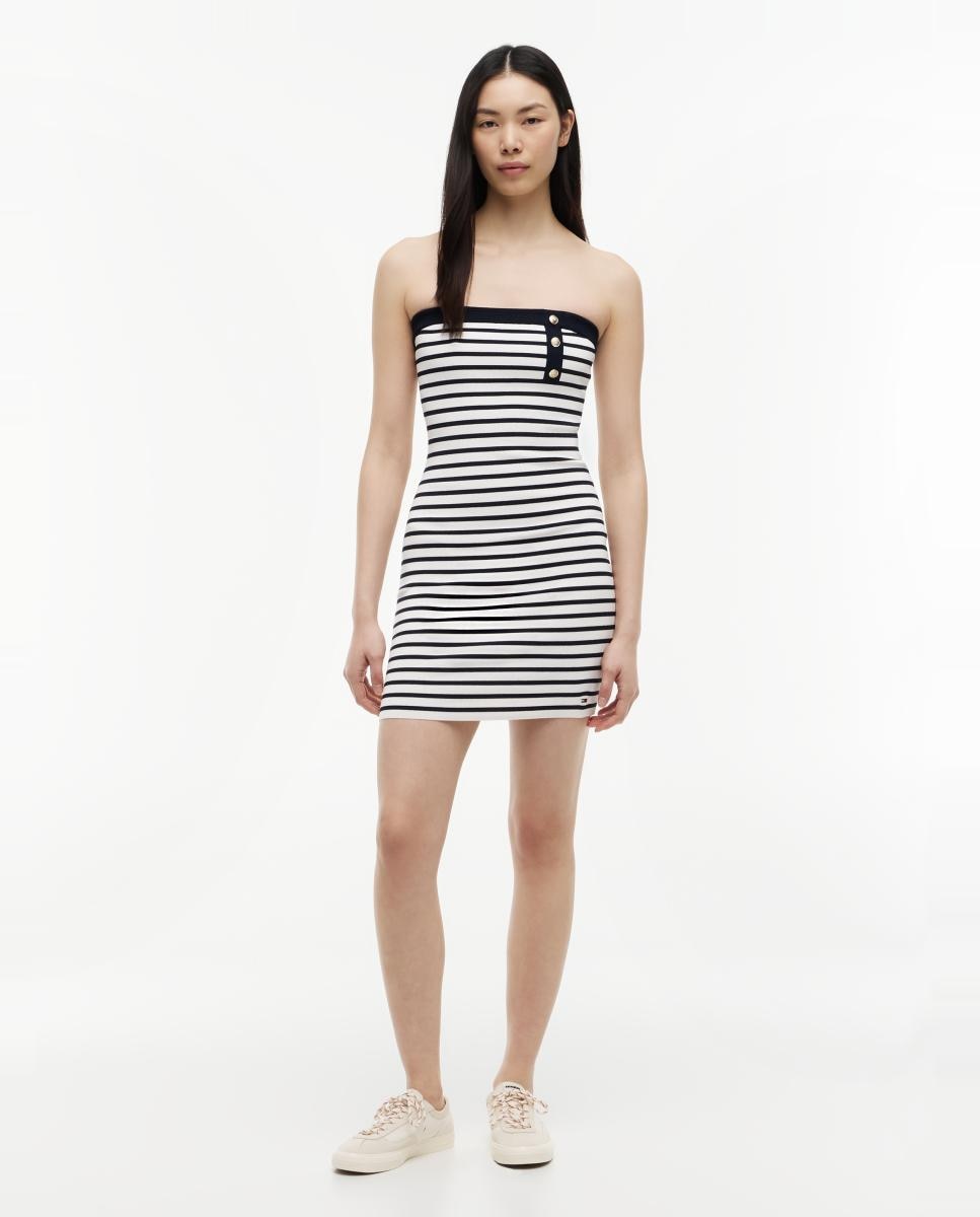 Imagem 0 de Vestido de Corte Mini às Riscas