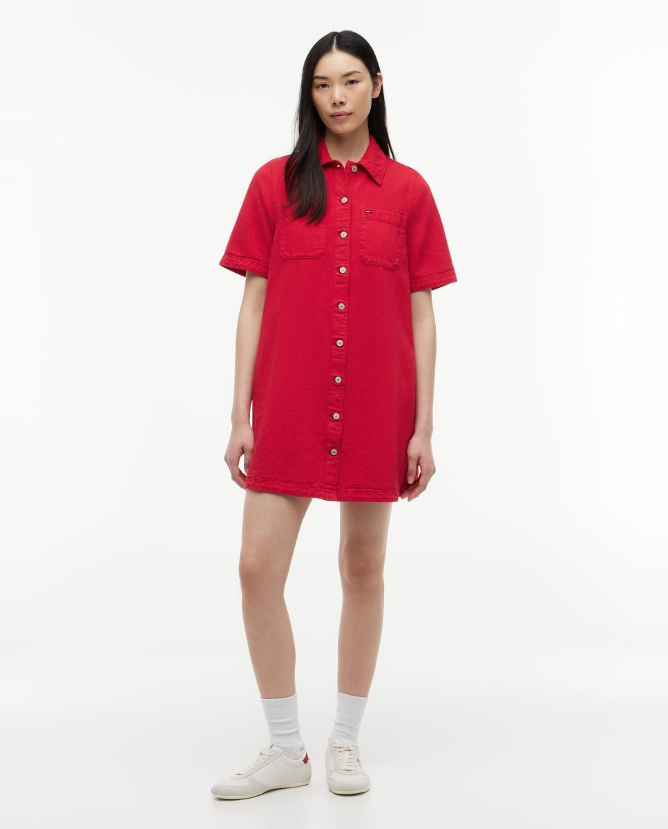 Imagem 0 de Vestido de Sarja com Manga Curta