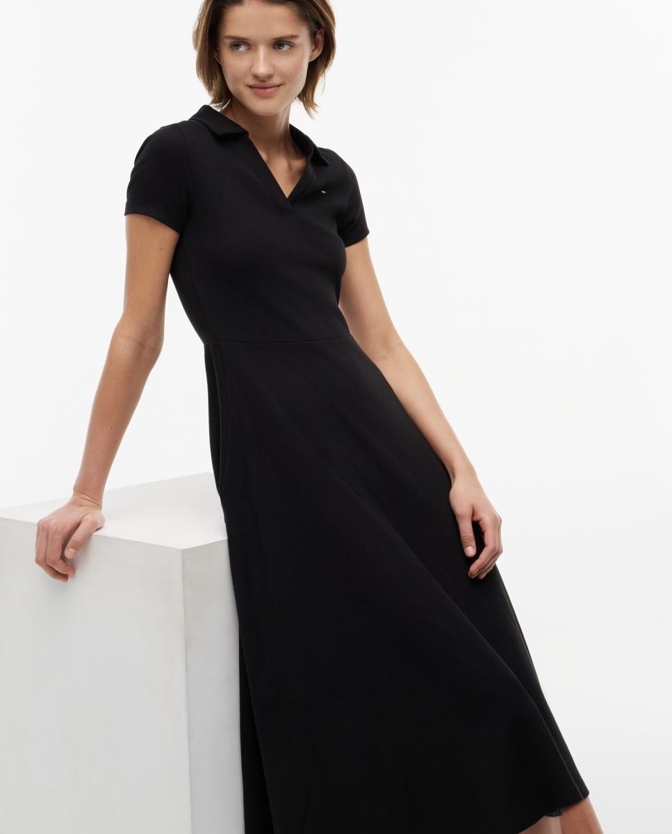 Vestido Midi de Silhueta Flare Preto-2