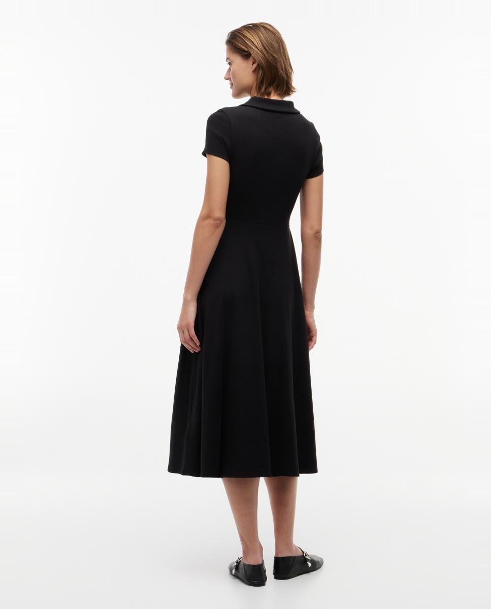 Vestido Midi de Silhueta Flare Preto-4
