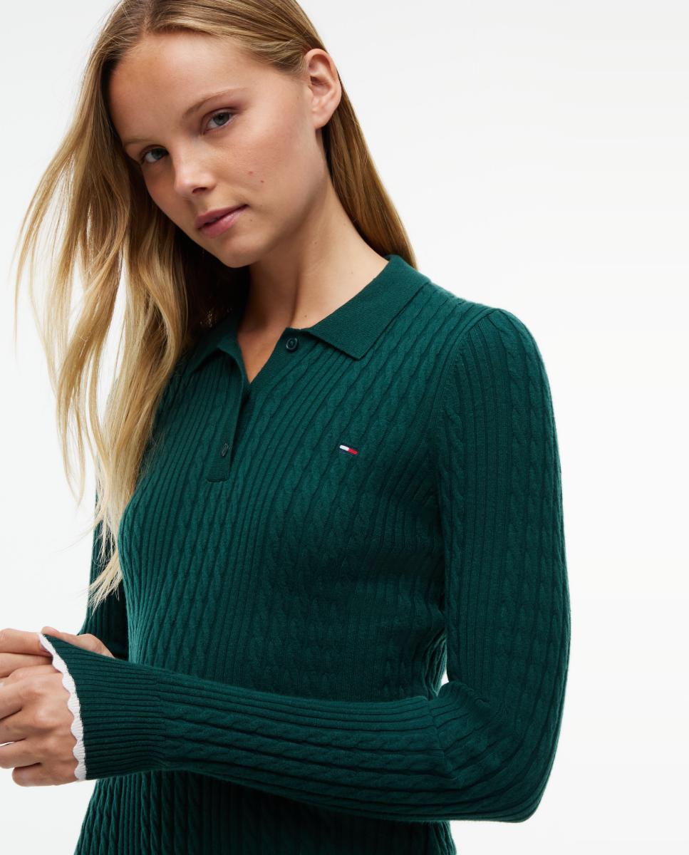 Vestido estilo polo de Tommy Jeans - Verde oscuro Verde oscuro-2