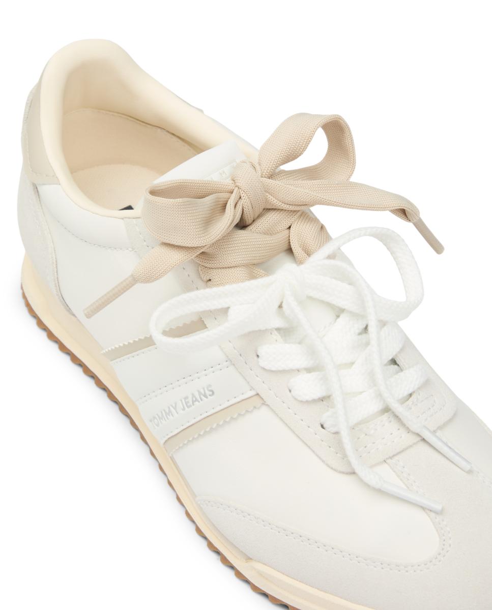 Sapatilhas Runner com Desenho de Painéis Cru-5
