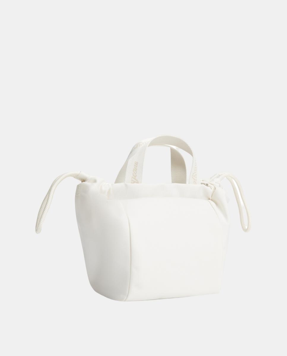 Mala Tipo Tote Mini com Detalhes Diferentes Branco-4
