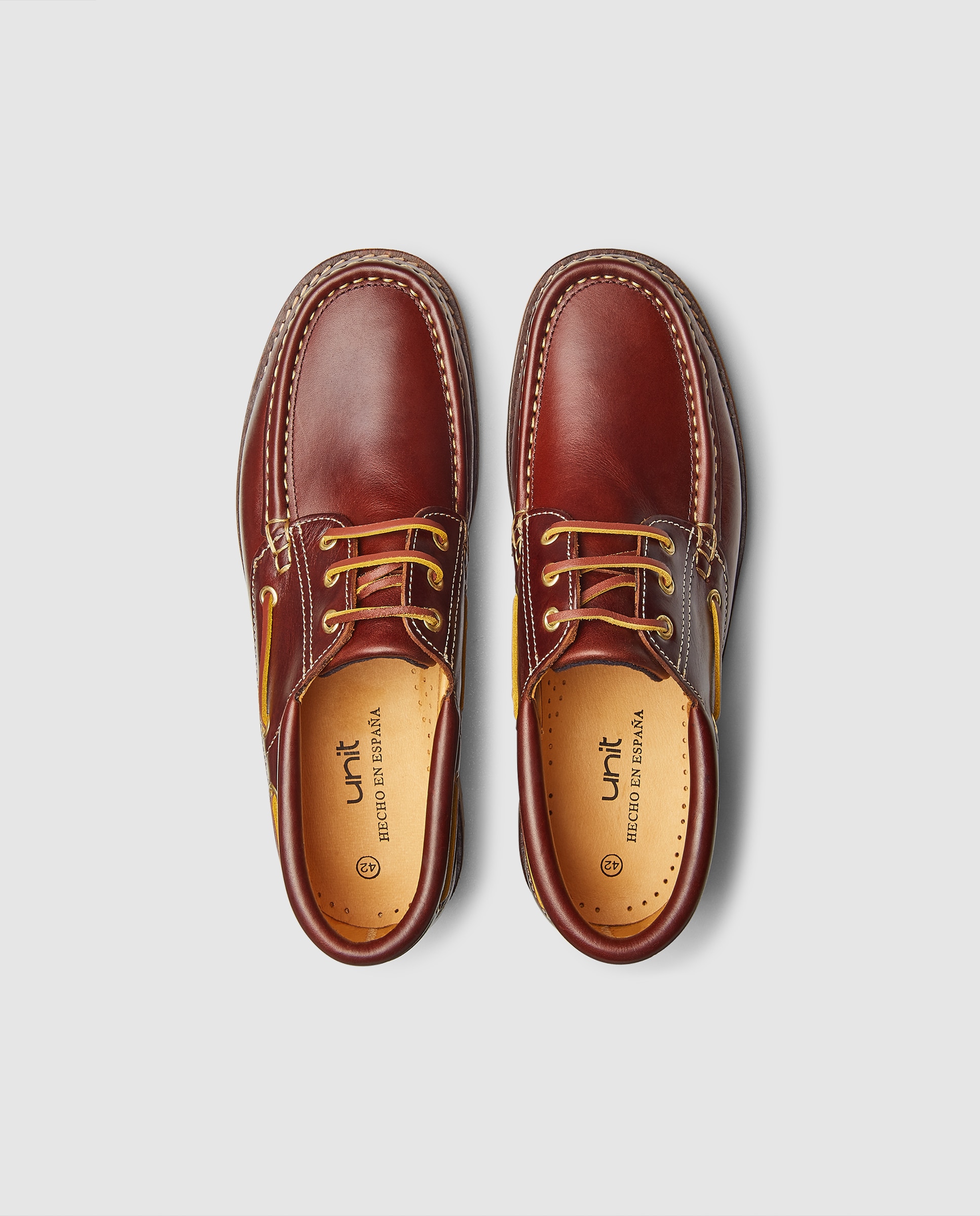 Náutico cordones de hombre de piel con piso de goma Marrón-4