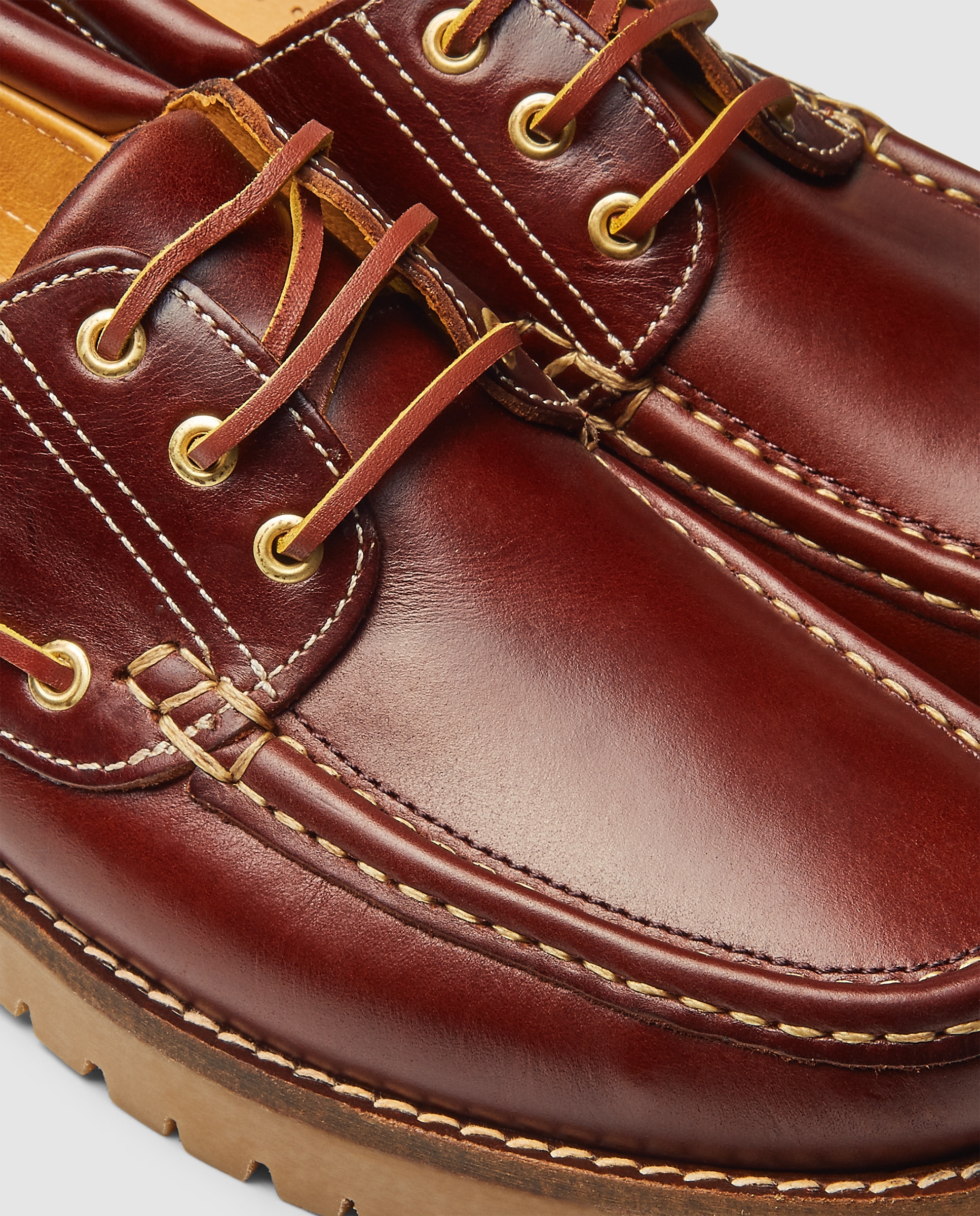 Náutico cordones de hombre de piel con piso de goma Marrón-5