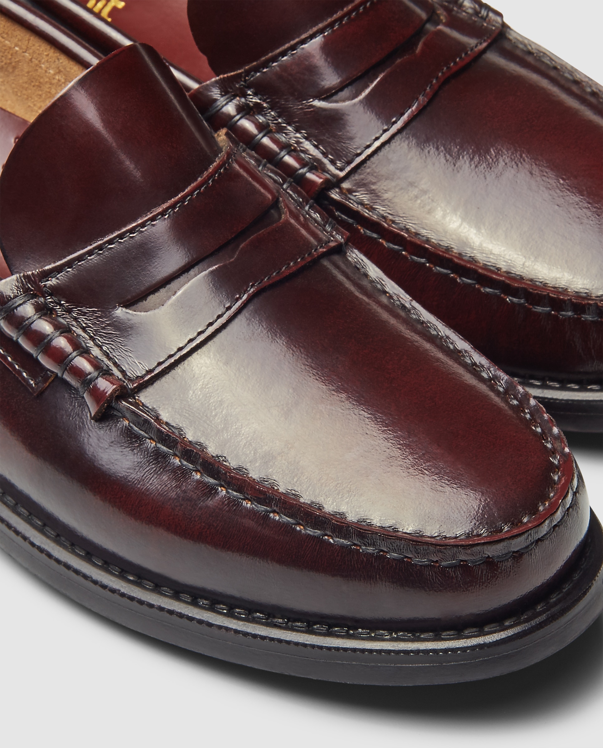Mocasin castellano de hombre de piel florentic con piso de goma Burdeos-5