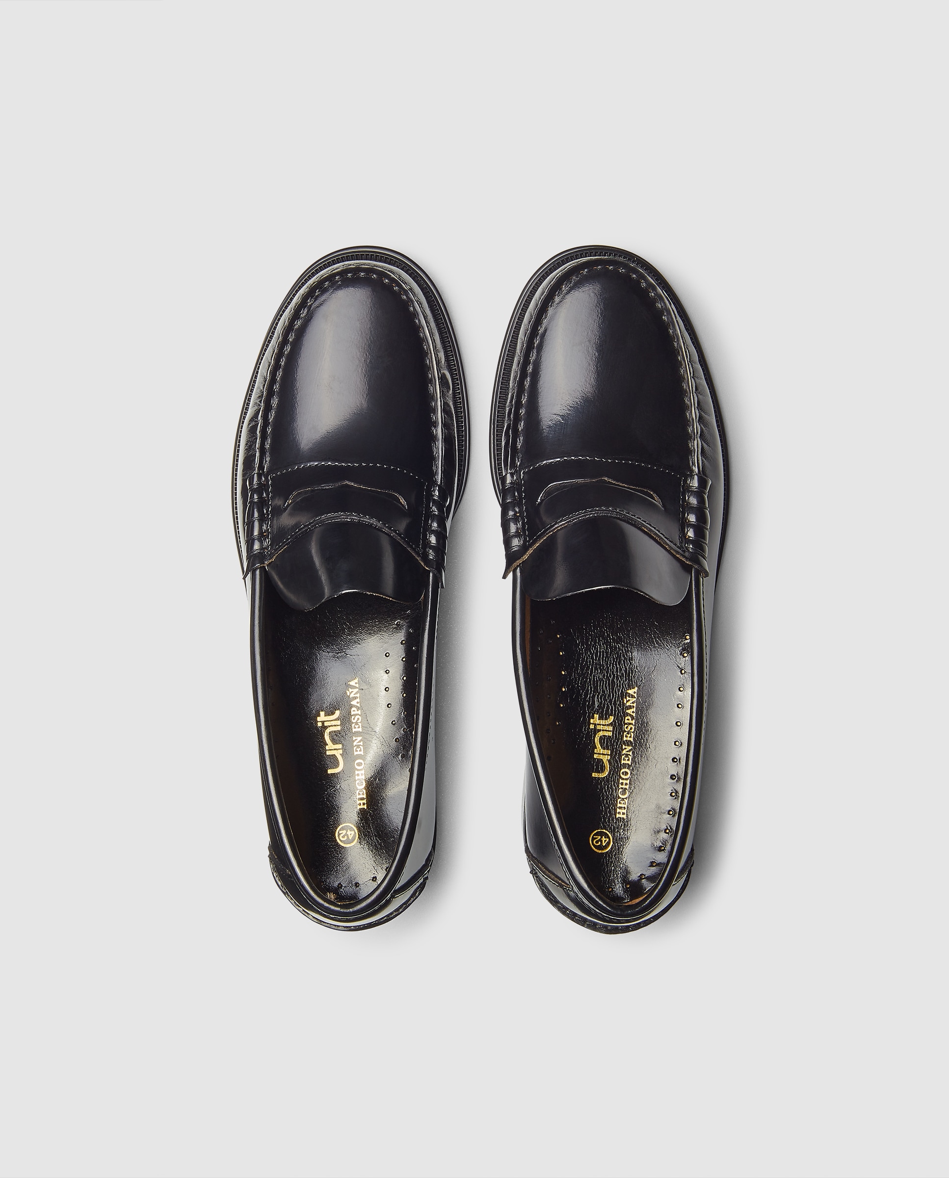 Mocasin castellano de hombre de piel florentic con piso de cuero Negro-4