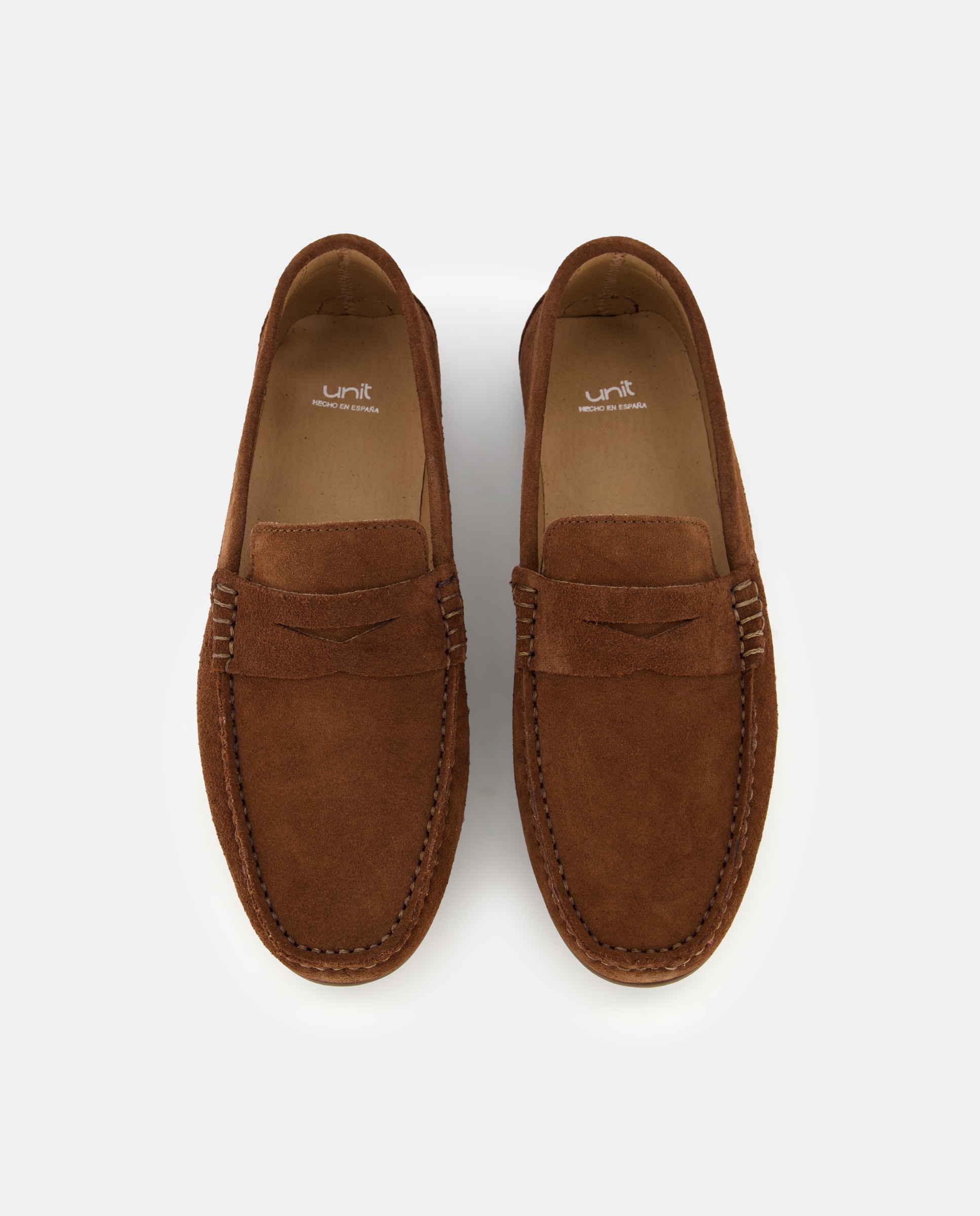 Mocasín de hombre de serraje con antifaz y piso de goma Marrón oscuro-4