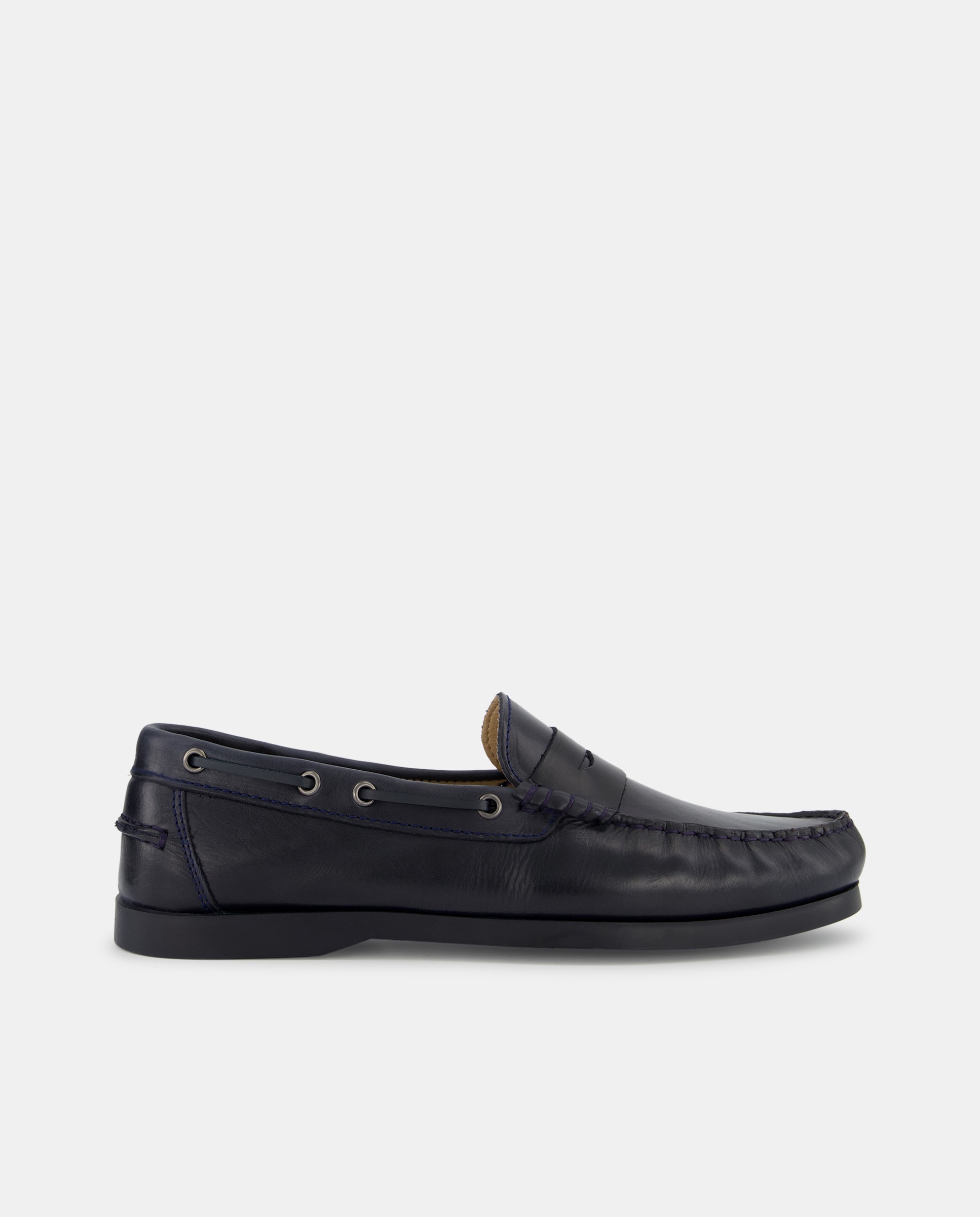 Imagen 0 de Mocasín de hombre antifaz de piel con piso de goma