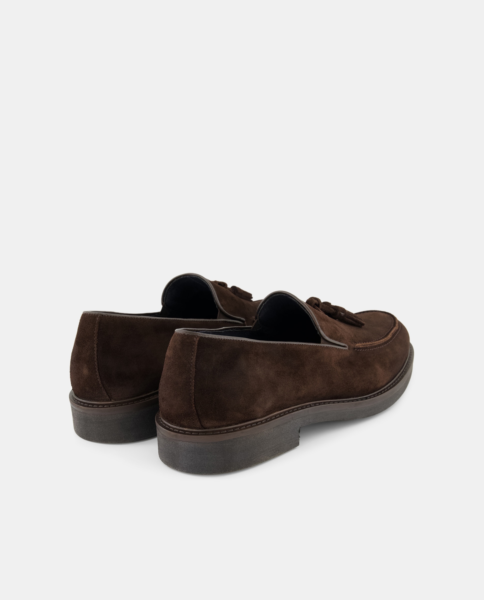 Mocasin borlas de hombre de serraje con piso de goma Marrón-3