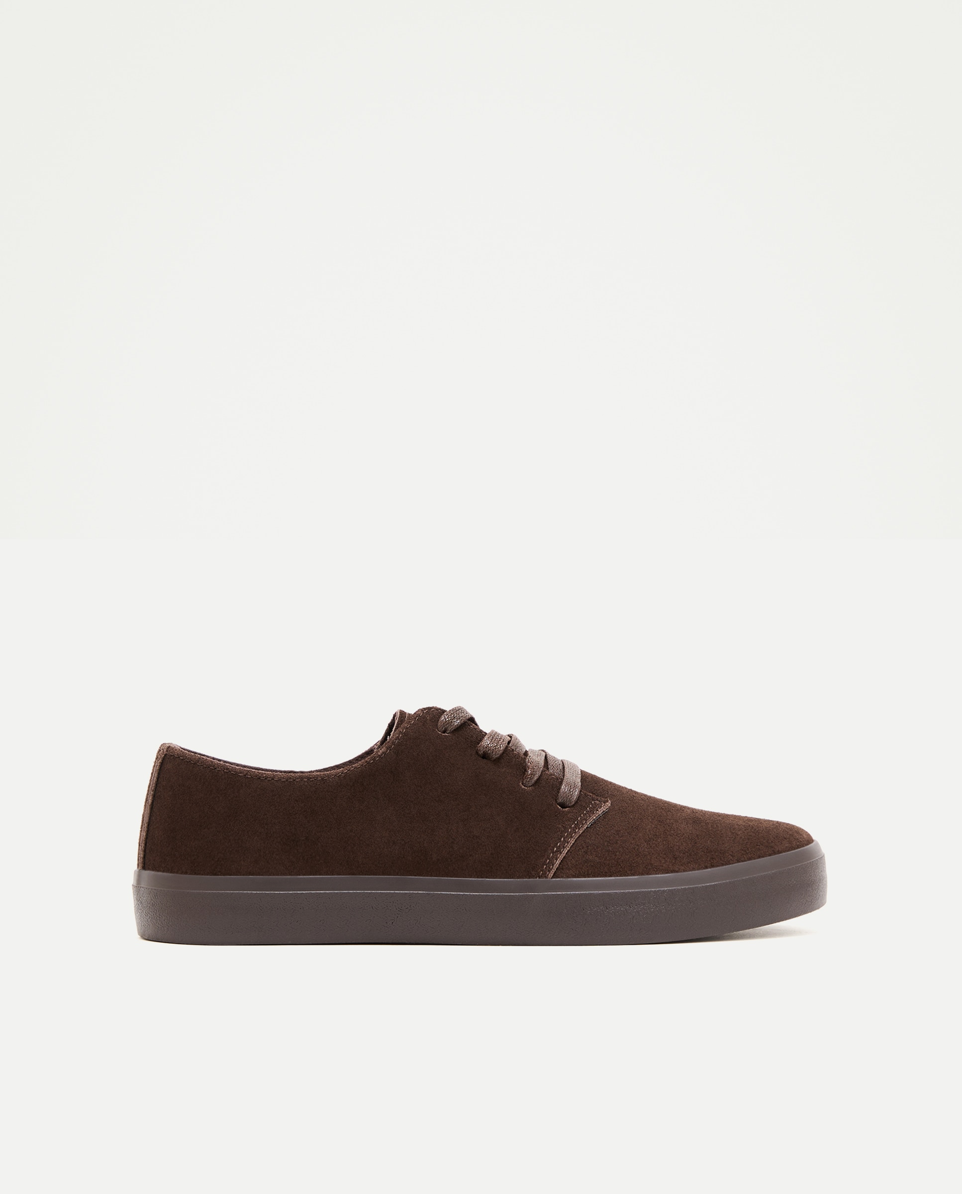 Zapato cordones de serraje de hombre con piso de goma Marrón-1