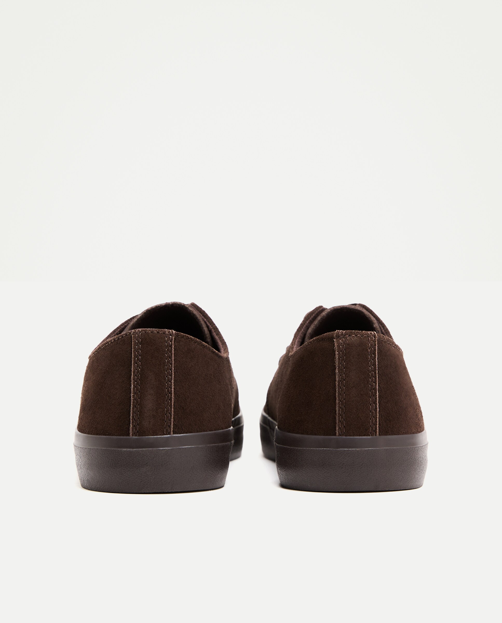 Zapato cordones de serraje de hombre con piso de goma Marrón-3