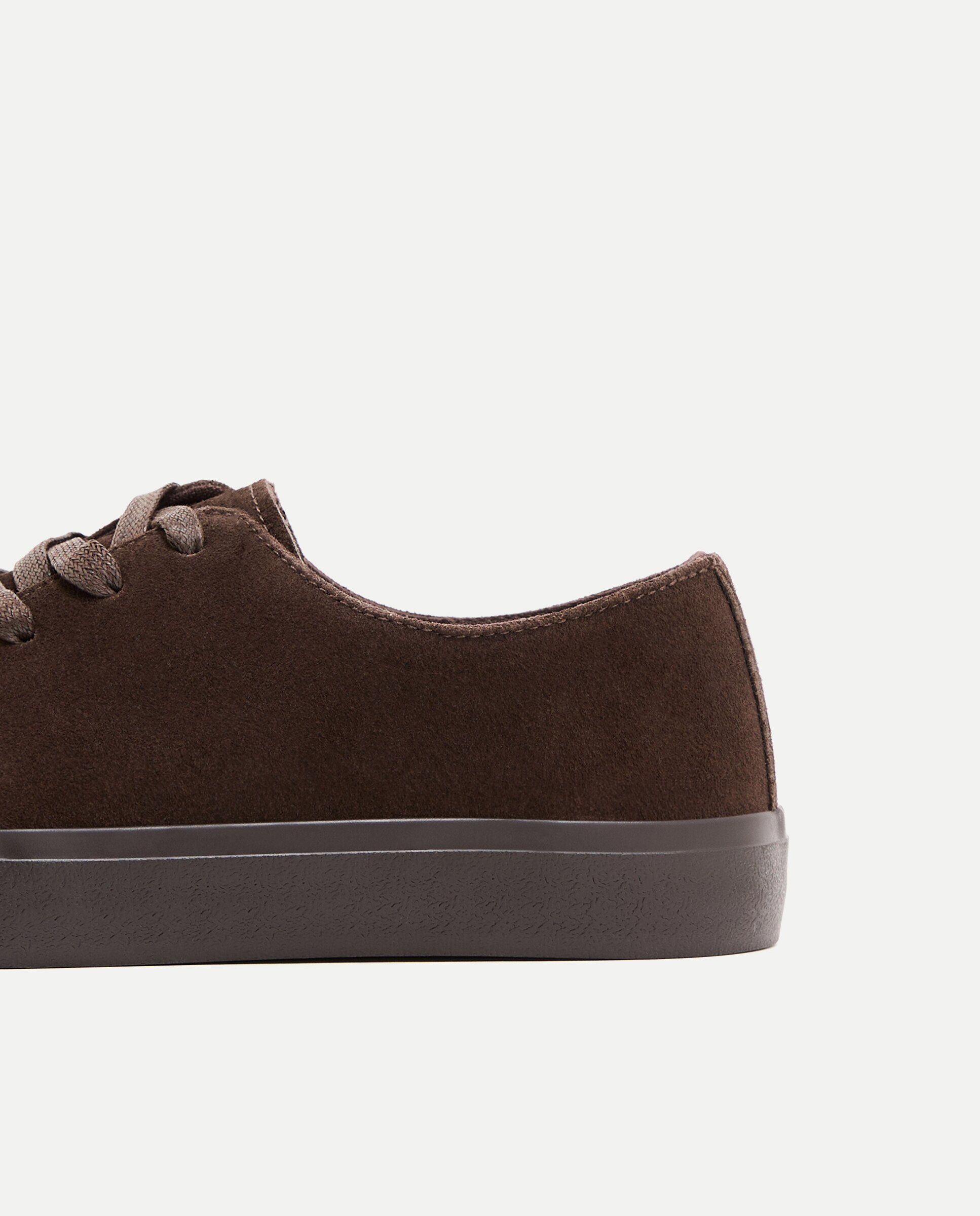 Zapato cordones de serraje de hombre con piso de goma Marrón-5