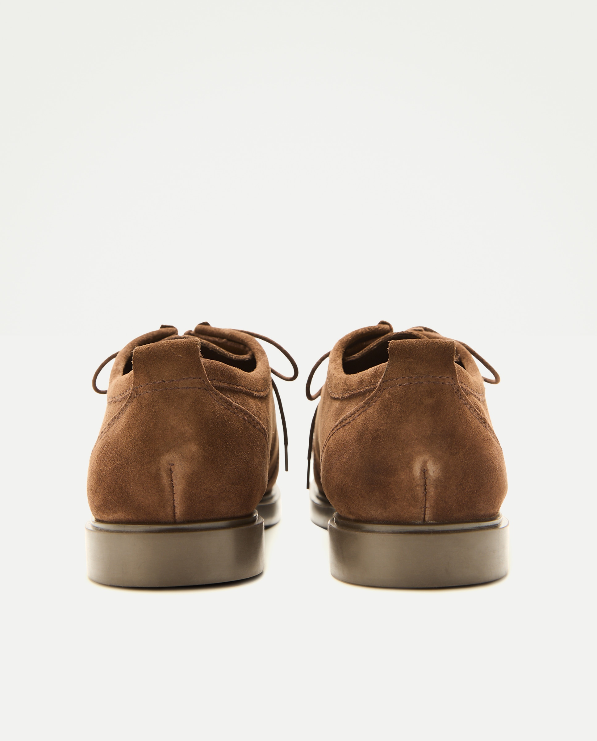Zapato de hombre wallaby de serraje con piso de goma Marrón-3