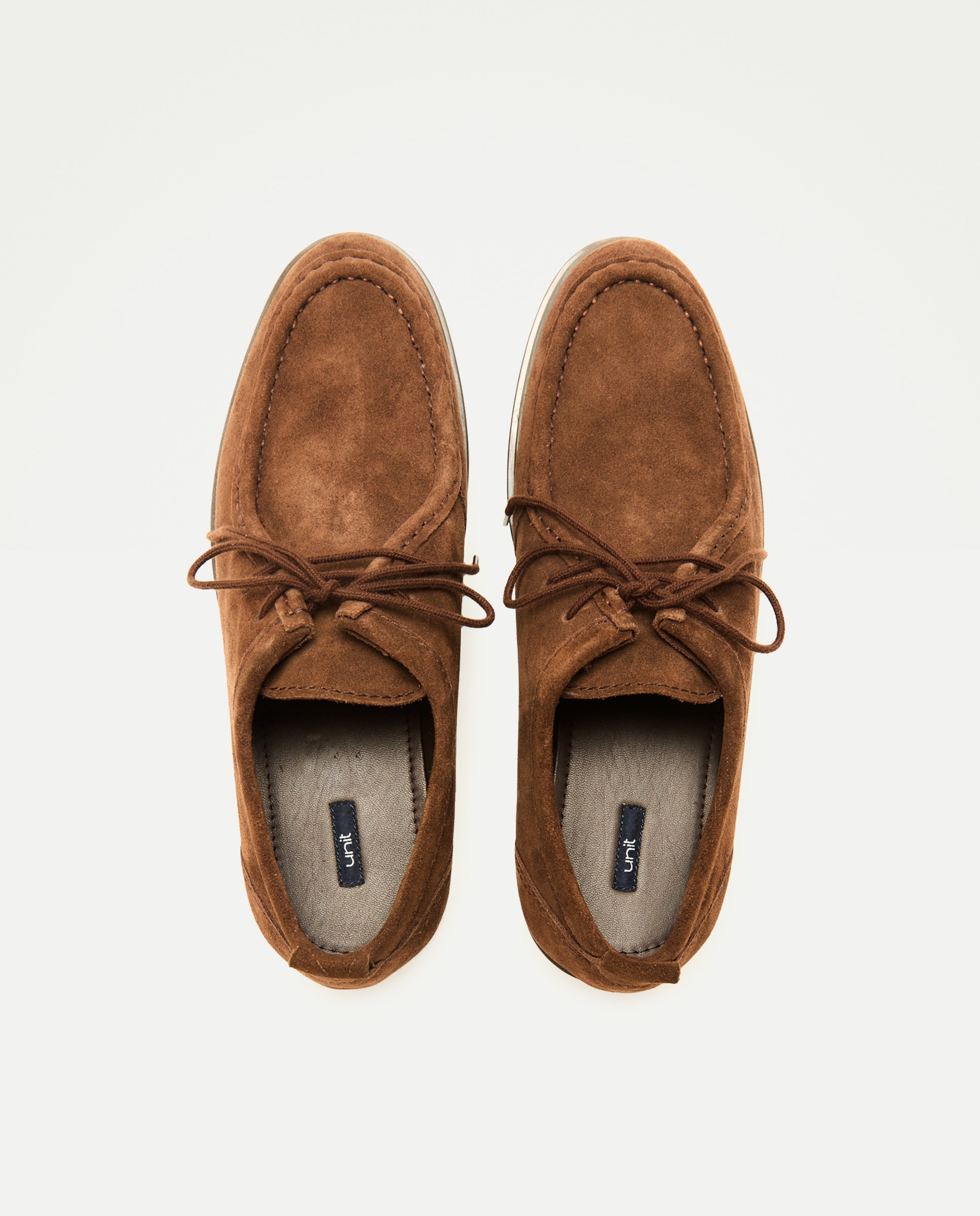 Zapato de hombre wallaby de serraje con piso de goma Marrón-4
