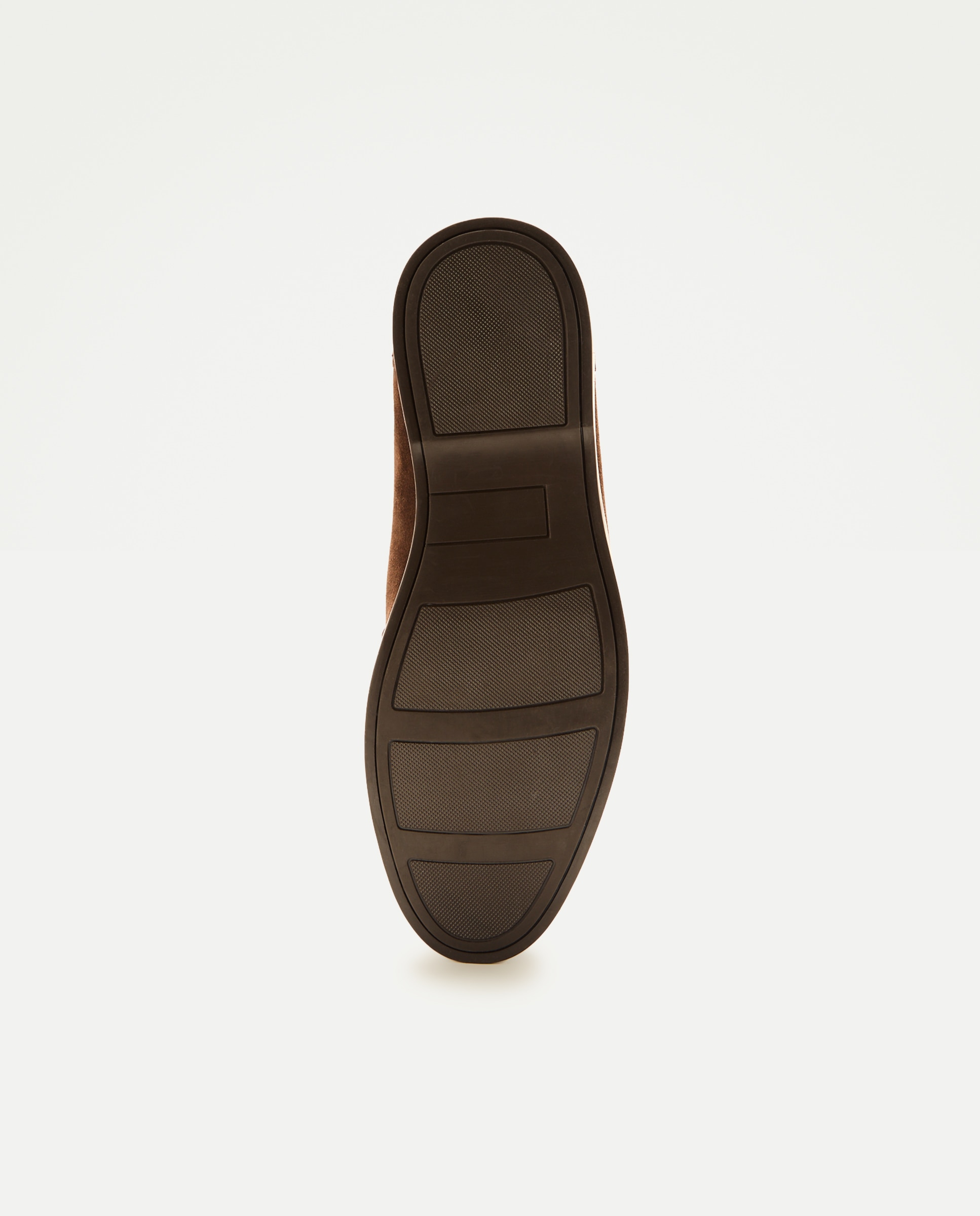 Zapato de hombre wallaby de serraje con piso de goma Marrón-6