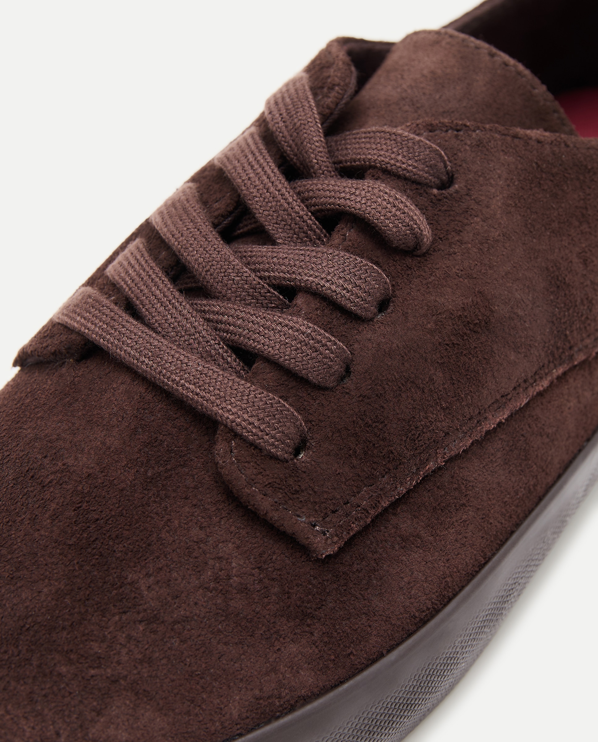 Zapato de hombre cordones de serraje con piso de goma Chocolate-5
