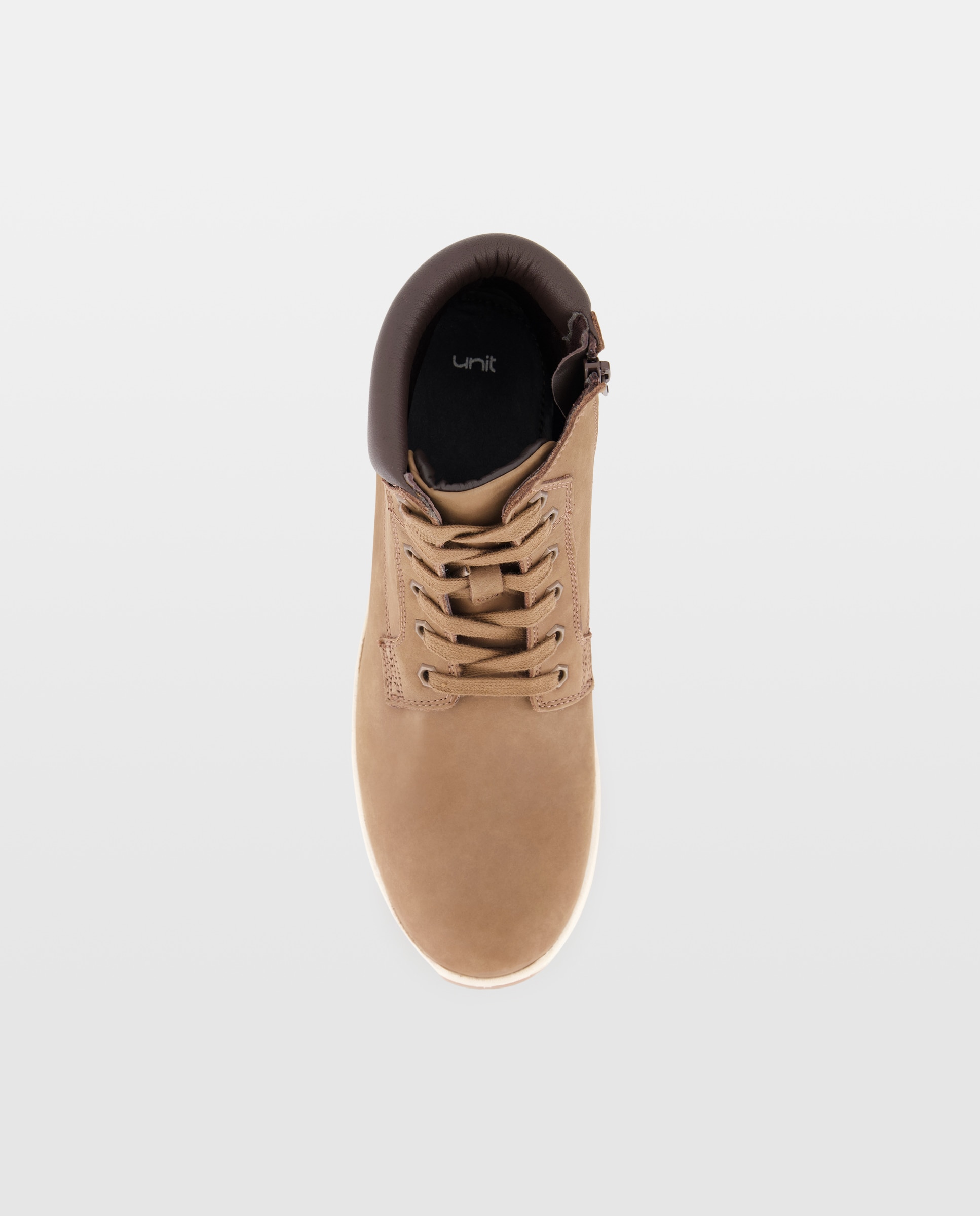Bota cordones de nobuck de hombre con piso de goma Marrón-4