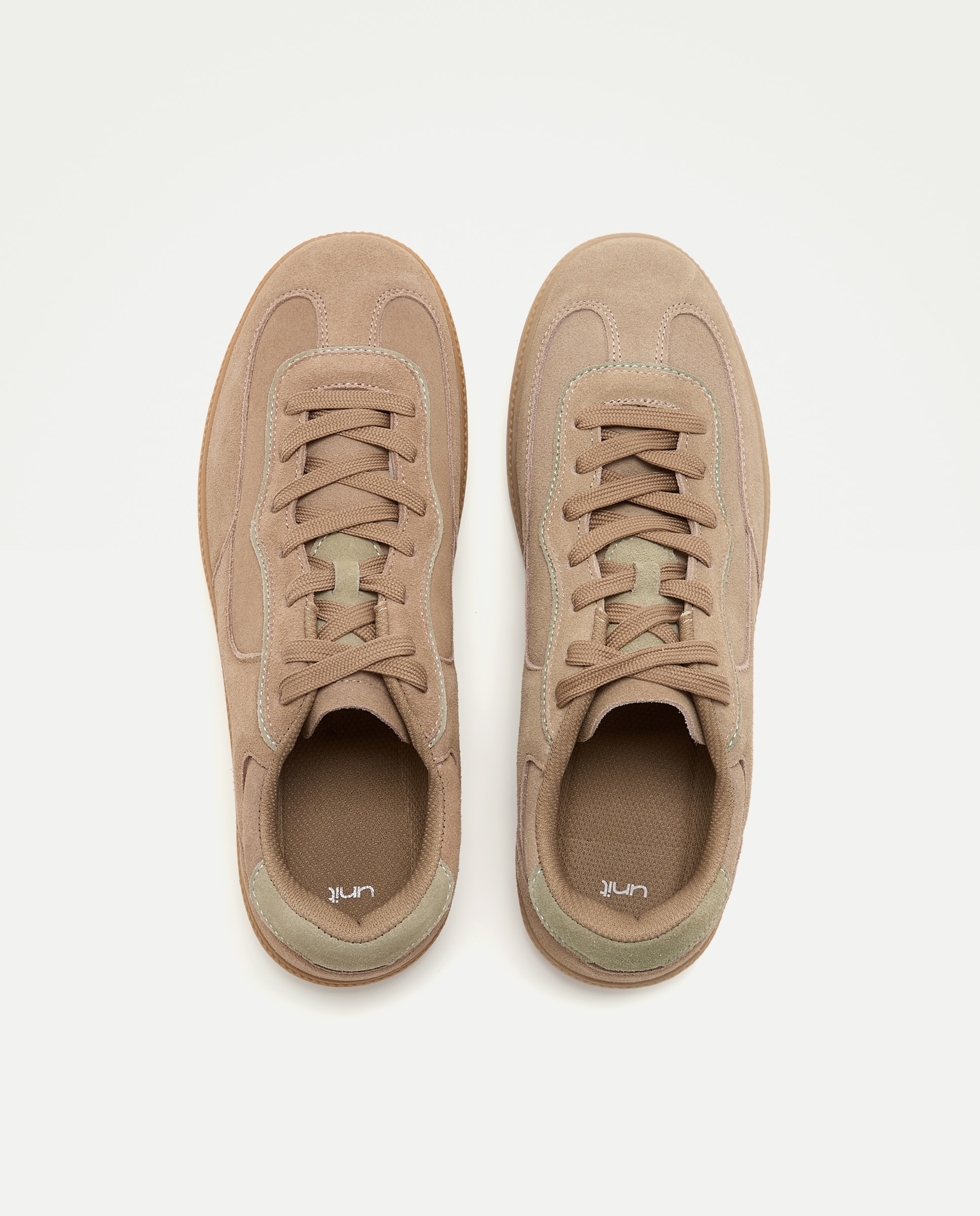 Deportivo cordones de serraje con piso de goma Visón claro-4