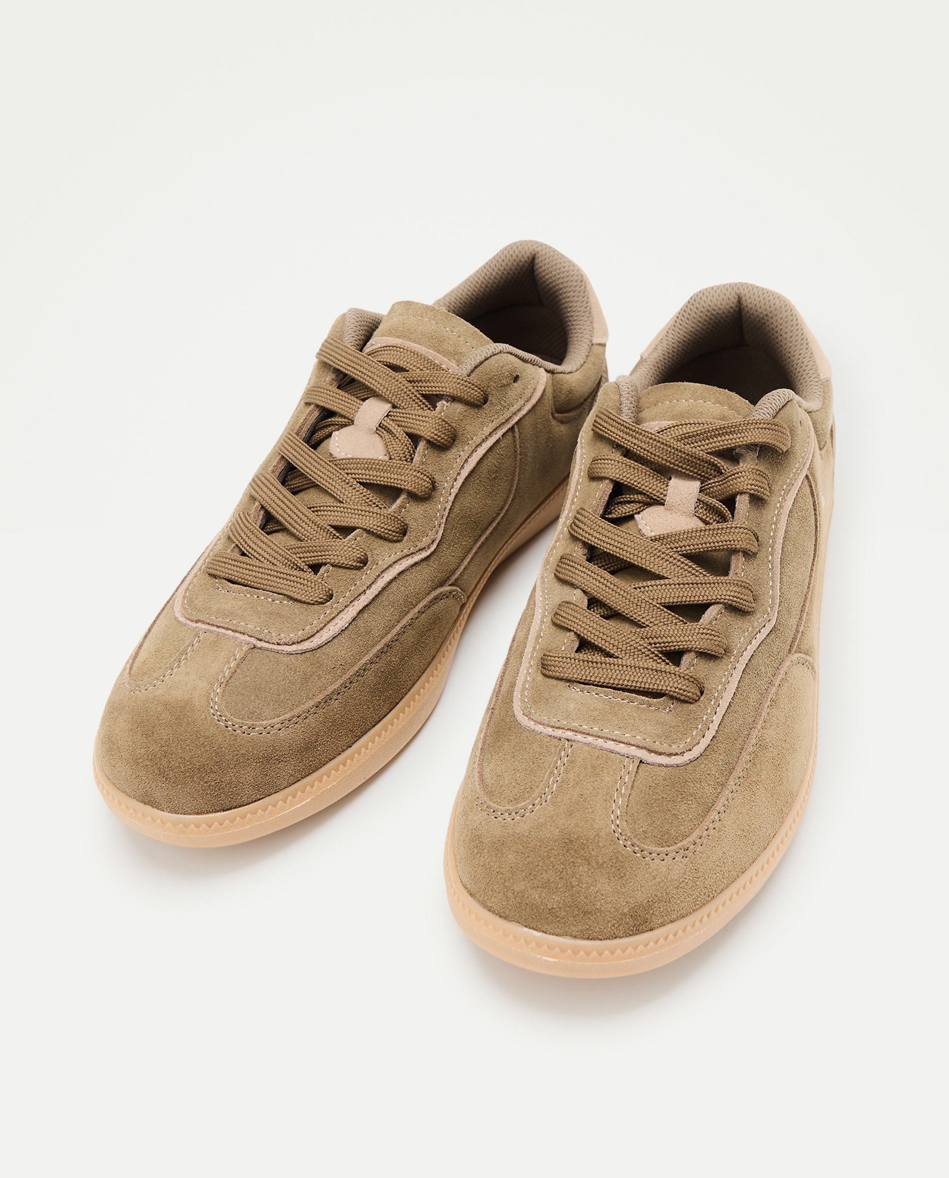Deportivo cordones de serraje con piso de goma 520 Kaki-2