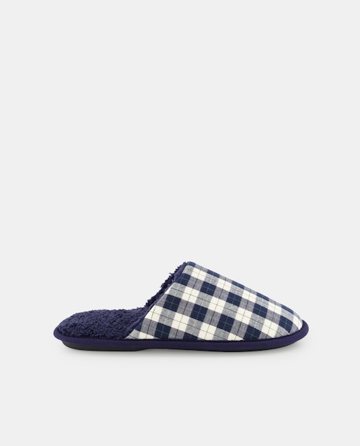 Imagen 0 de Zapatilla de casa de hombre de cuadros con piso de goma