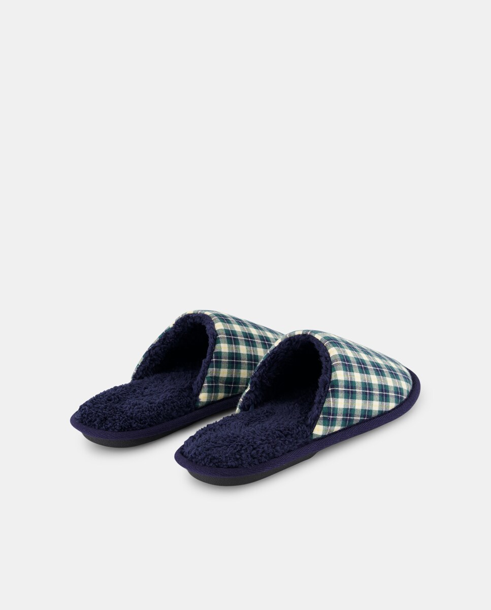 Zapatilla abierta cuadros navidad con caja de regalo 4