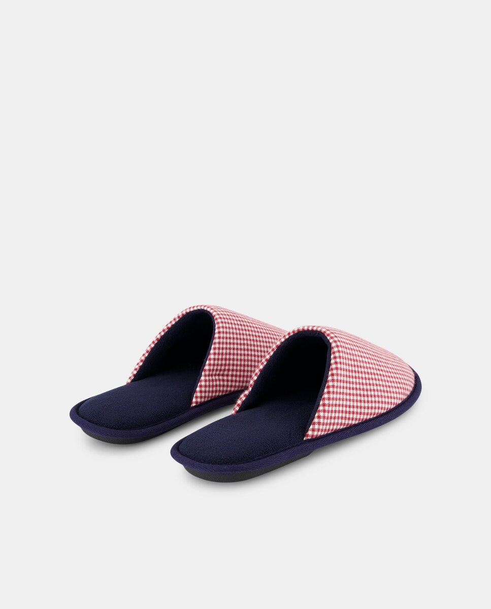 Zapatilla abierta cuadros navidad con caja de regalo 4