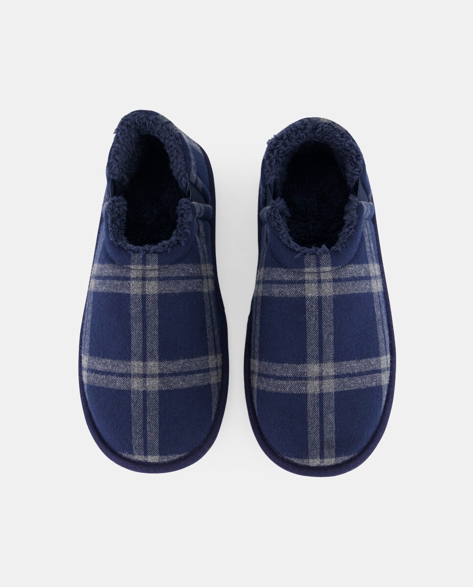 Zapatilla abierta cuadros navidad con caja de regalo 5