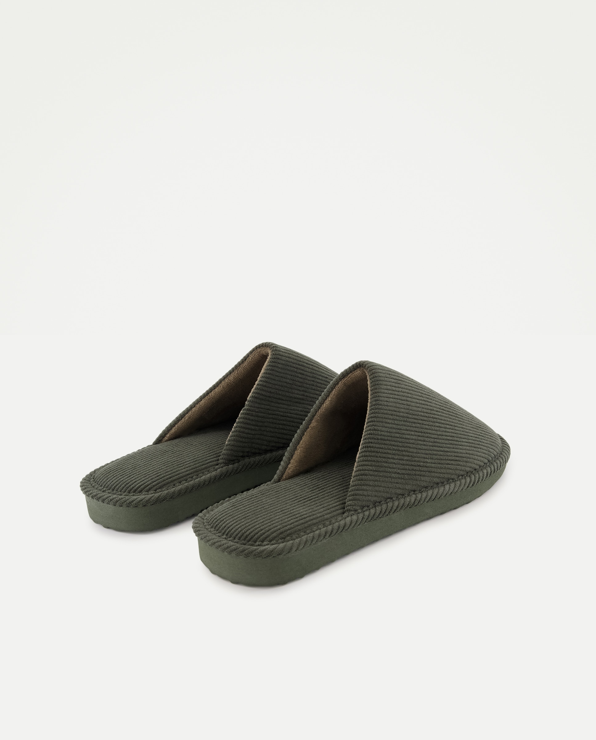 Zapatilla de hombre abierta de pana con piso ligero 520 Kaki-3