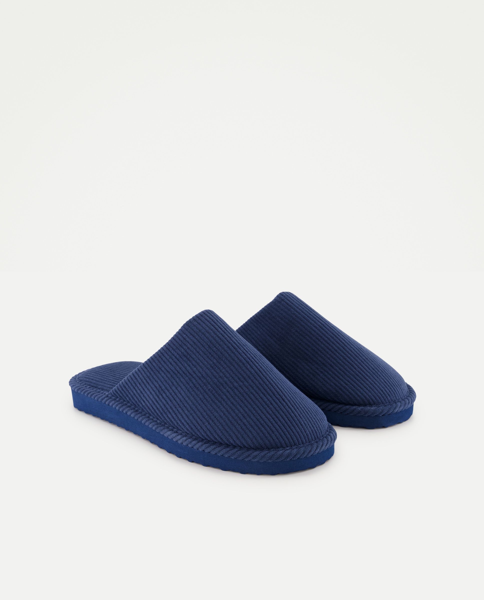 Zapatilla de hombre abierta de pana con piso ligero 400 Azul-2