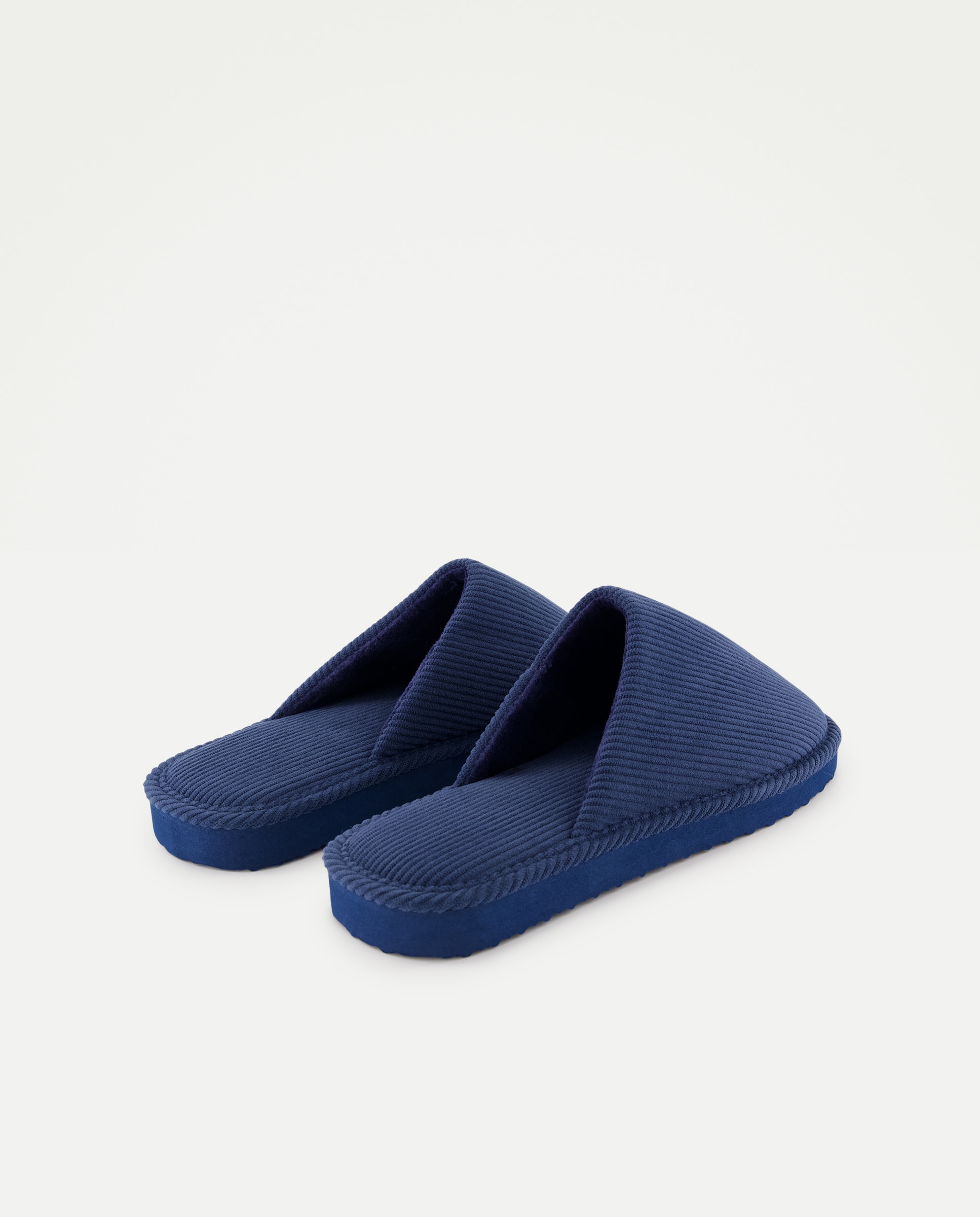 Zapatilla de hombre abierta de pana con piso ligero 400 Azul-3
