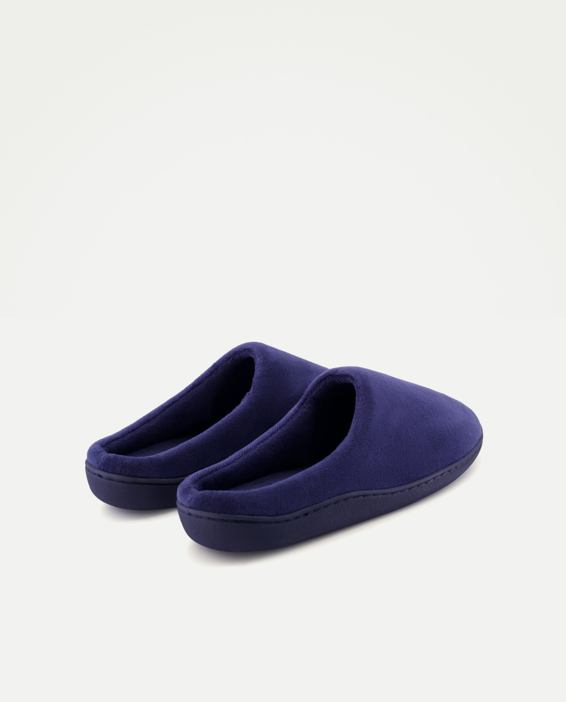 Zapatilla de hombre abierta de velvet con piso de goma Azul marino-3