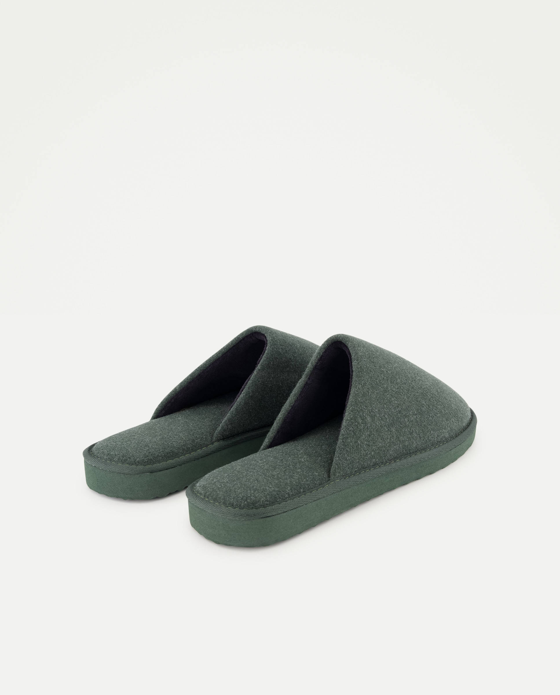 Zapatilla de hombre abierta de fieltro con piso ligero 530 Verde oscuro-3
