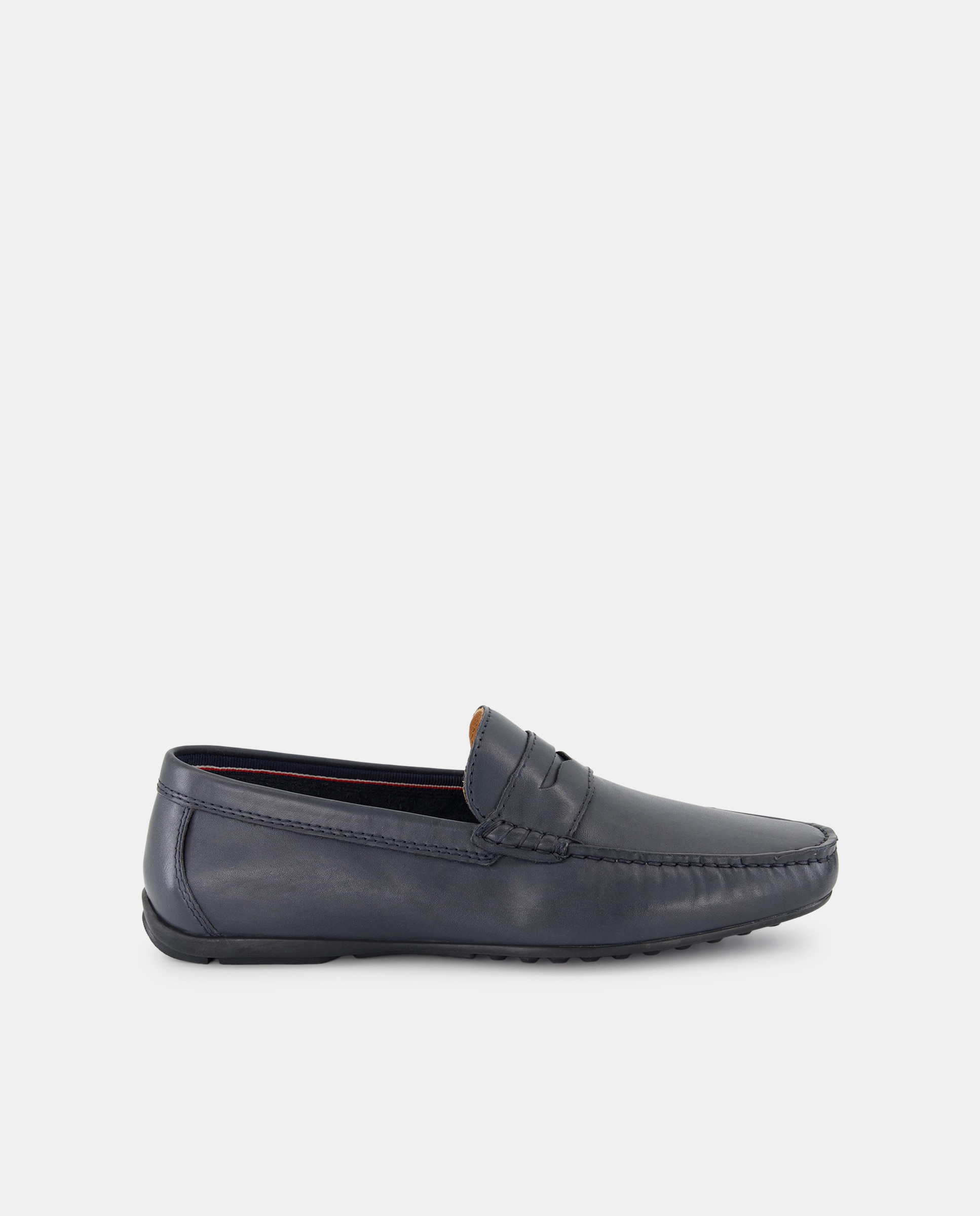 Imagen 0 de Mocasín antifaz de hombre de piel con piso de goma