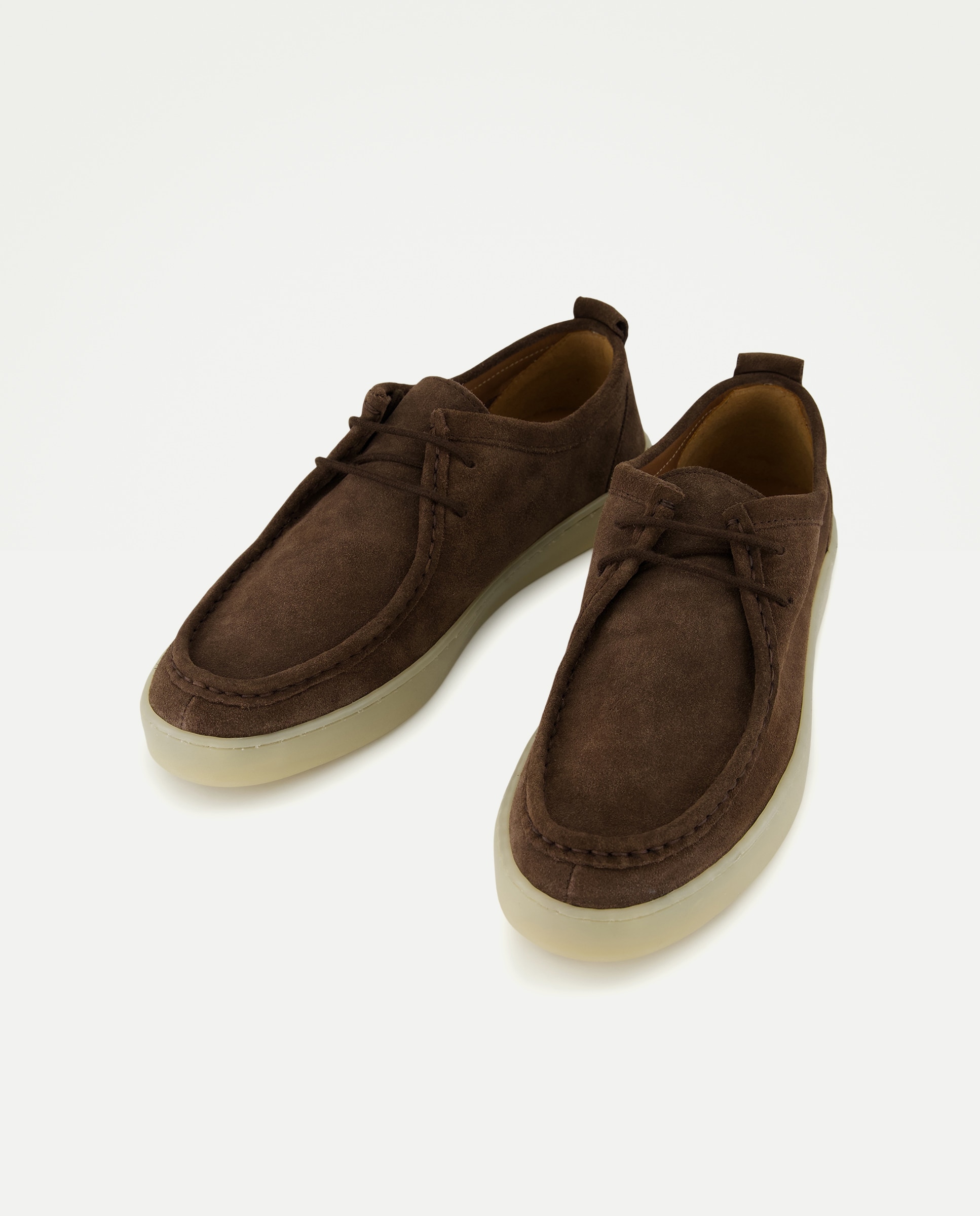 Zapato wallaby de hombre serraje con piso de goma Marrón-2